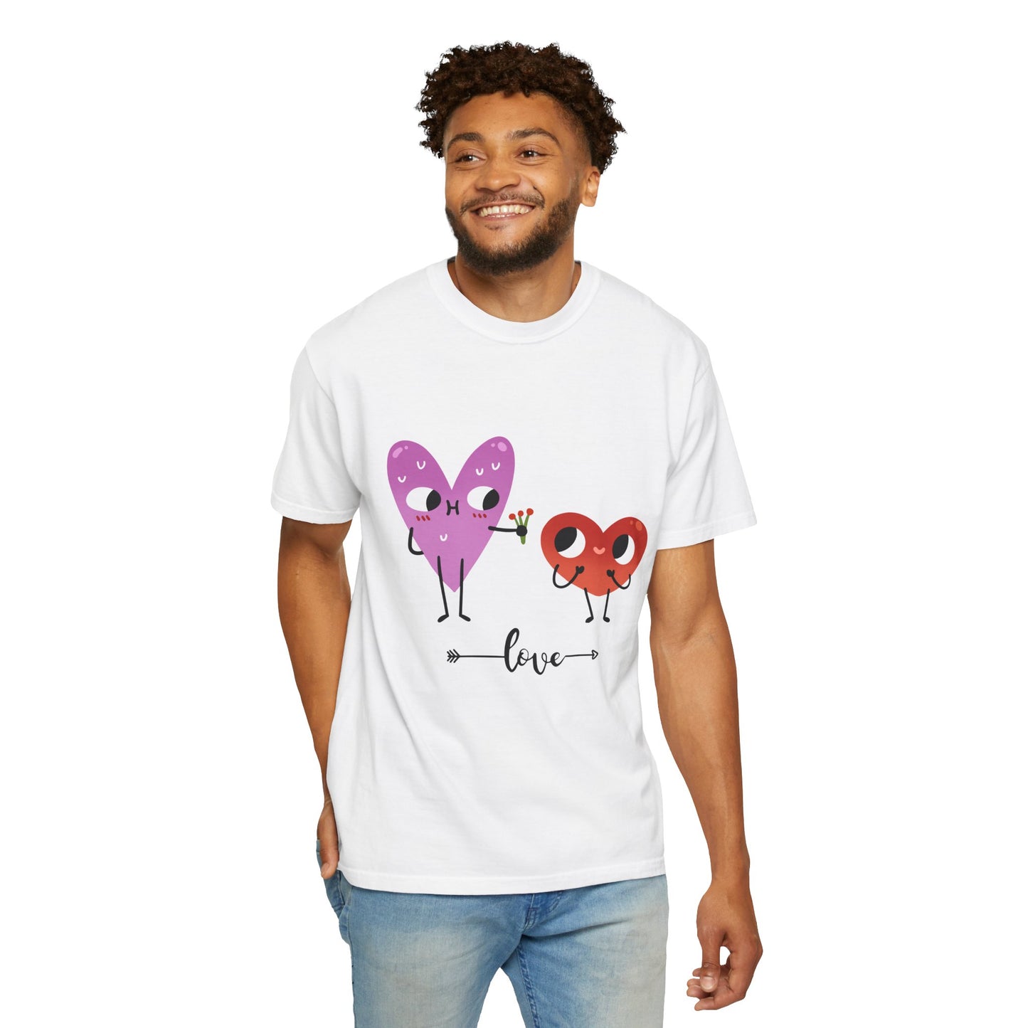 Love Hearts Graphic Unisex T-Shirt — Cute Tee with Heart Characters - S&B