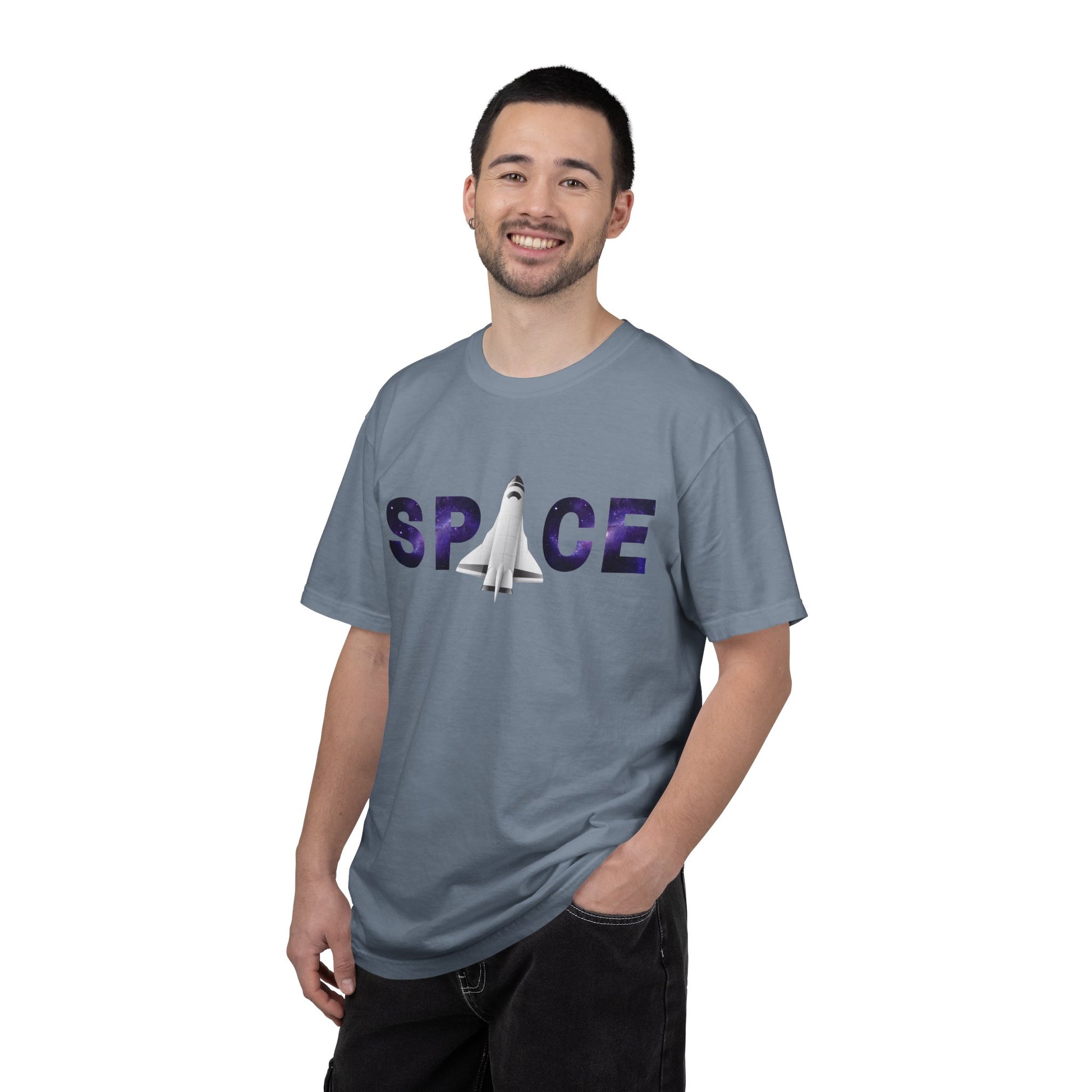 Space Rocket Unisex T-Shirt — Retro Galaxy 'SPACE' Graphic Tee - S&B
