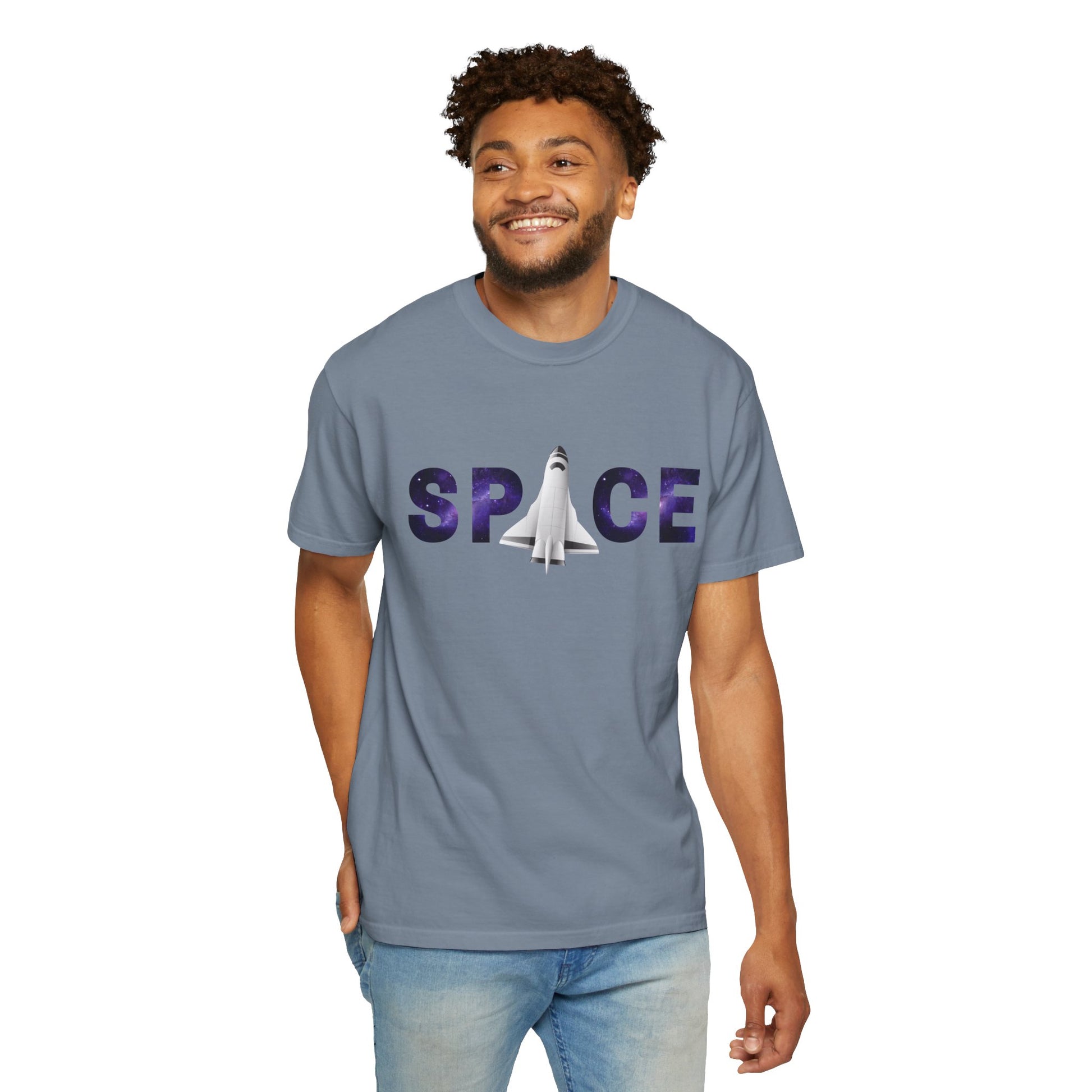 Space Rocket Unisex T-Shirt — Retro Galaxy 'SPACE' Graphic Tee - S&B