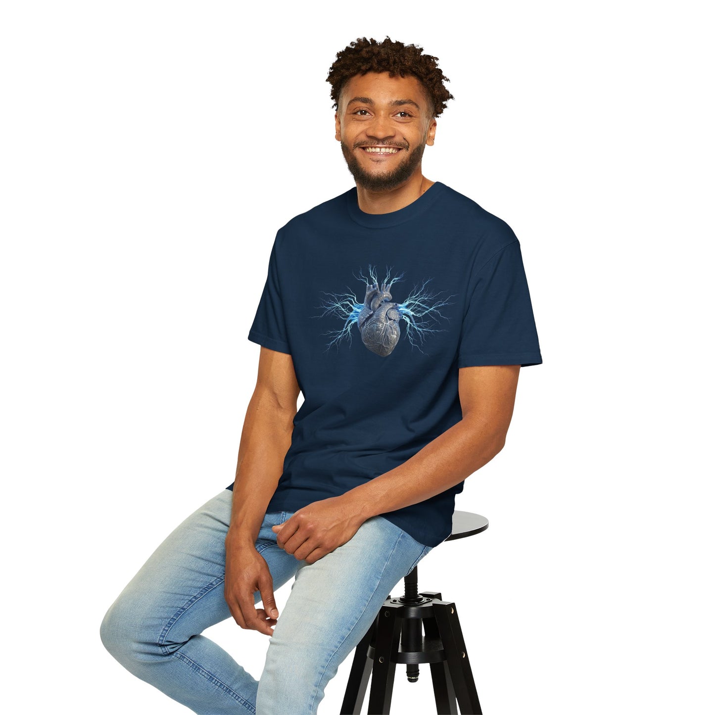 Anatomical Heart Unisex T-Shirt — Electric Blue Heart Anatomy Tee - S&B