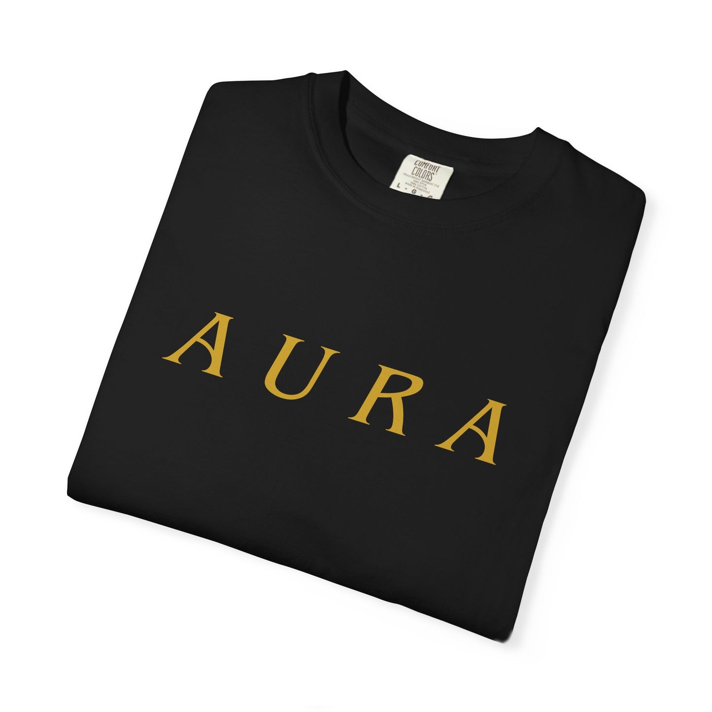 Aura Graphic Unisex T-Shirt — Minimal Gold Lettering Tee