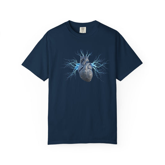 Anatomical Heart Unisex T-Shirt — Electric Blue Heart Anatomy Tee - S&B
