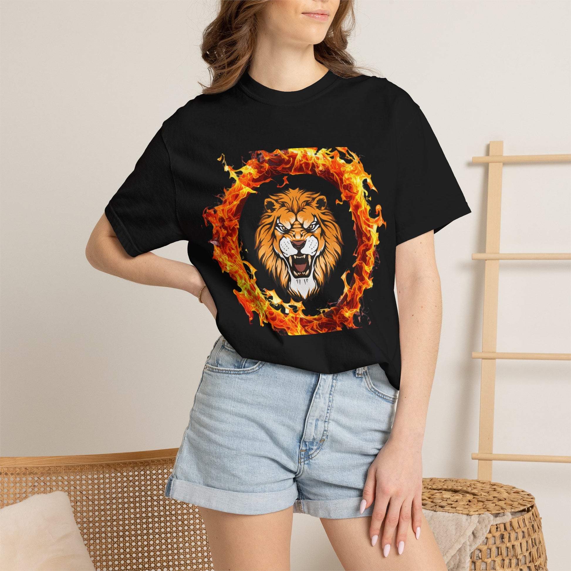 Lion Fire Graphic Unisex T-Shirt - S&B