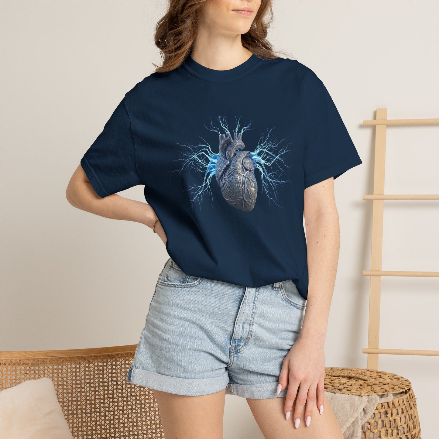 Anatomical Heart Unisex T-Shirt — Electric Blue Heart Anatomy Tee - S&B