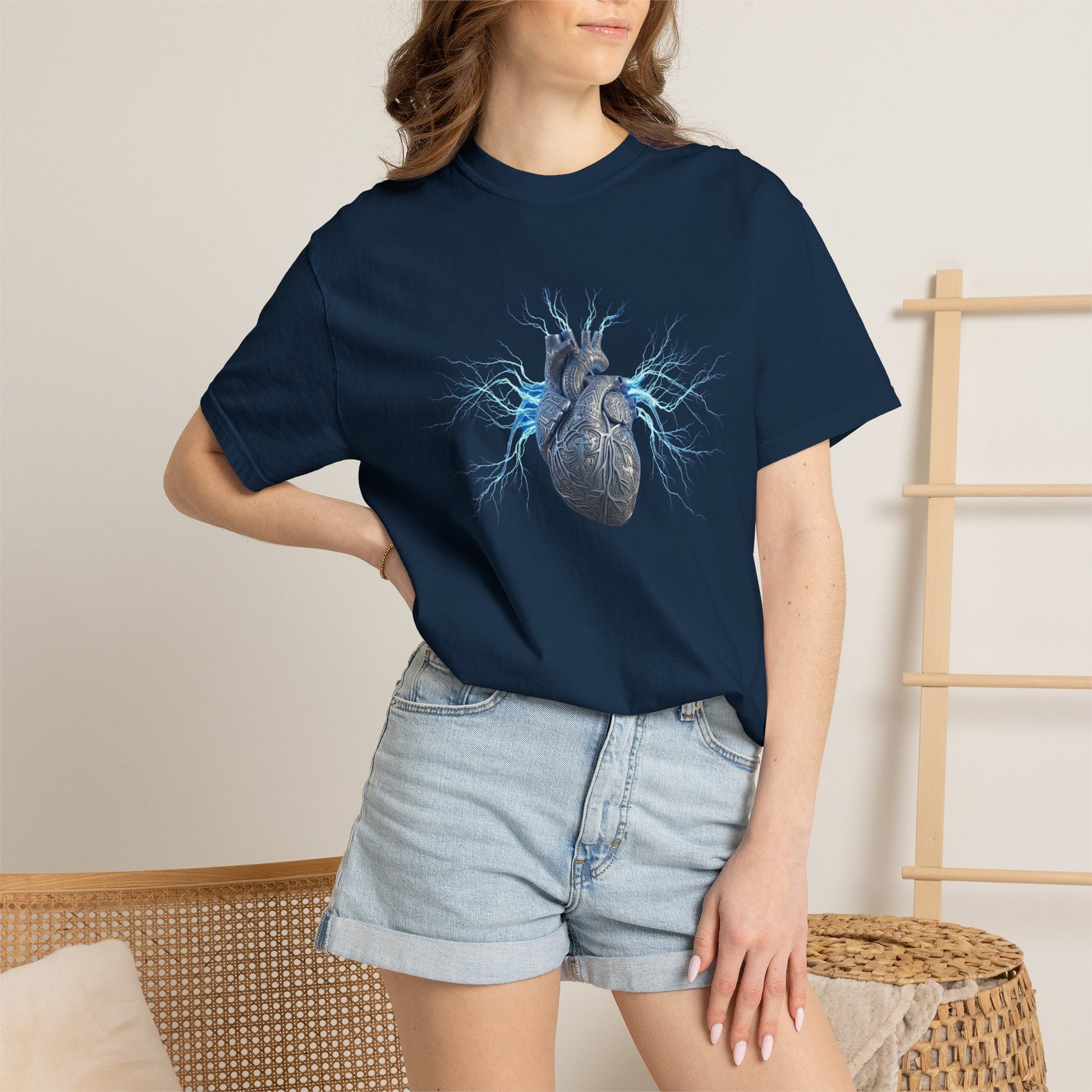 Anatomical Heart Unisex T-Shirt — Electric Blue Heart Anatomy Tee - S&B