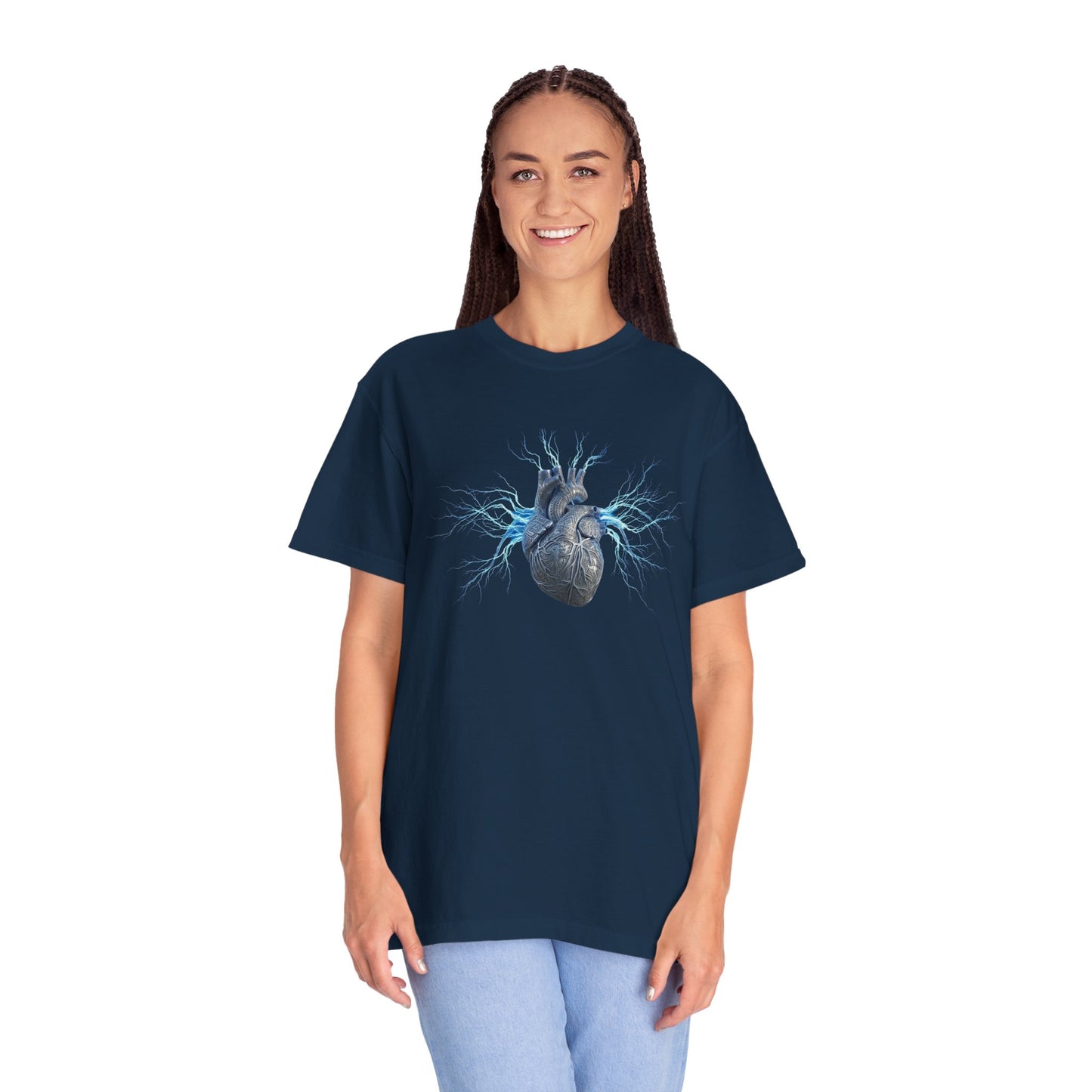 Anatomical Heart Unisex T-Shirt — Electric Blue Heart Anatomy Tee - S&B