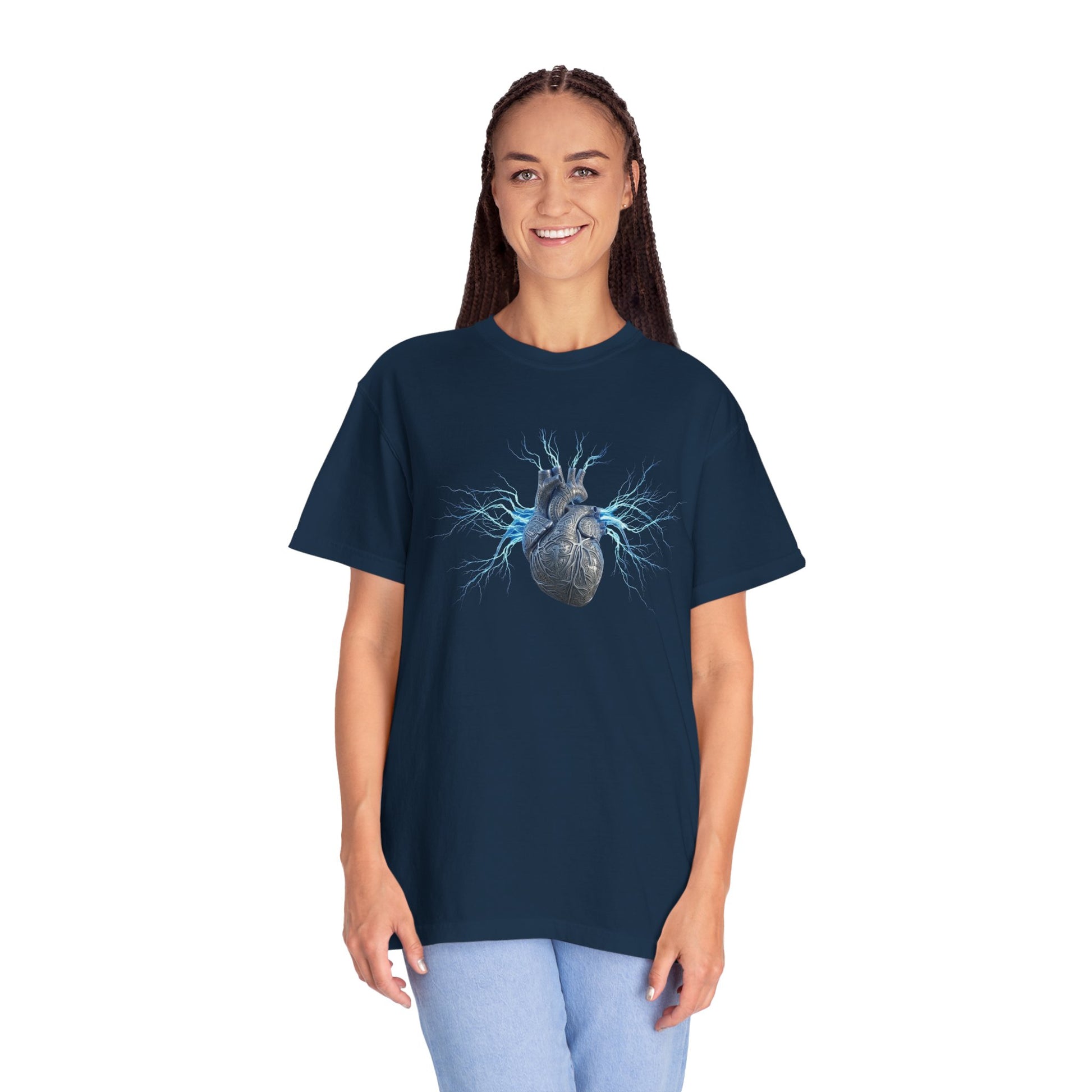 Anatomical Heart Unisex T-Shirt — Electric Blue Heart Anatomy Tee - S&B