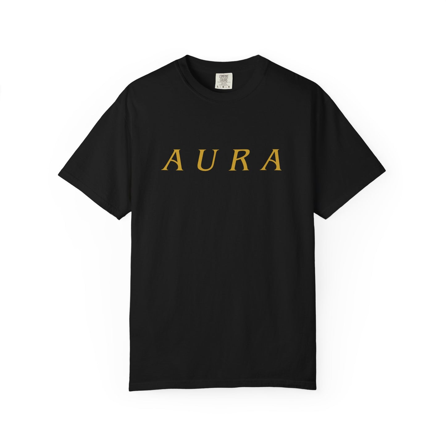 Aura Graphic Unisex T-Shirt — Minimal Gold Lettering Tee