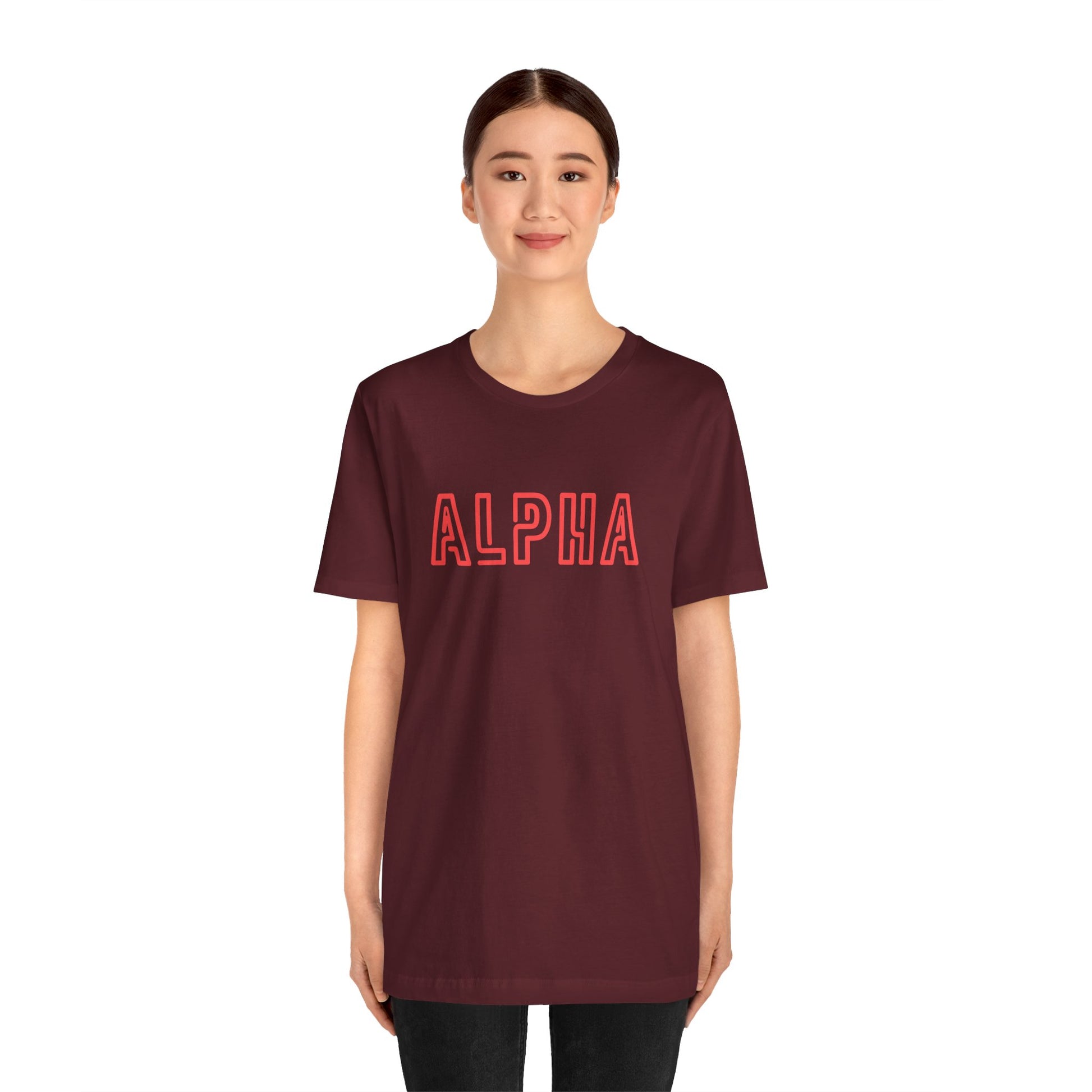 Alpha Graphic Unisex Tee — Bold Retro Lettering T‑Shirt - S&B