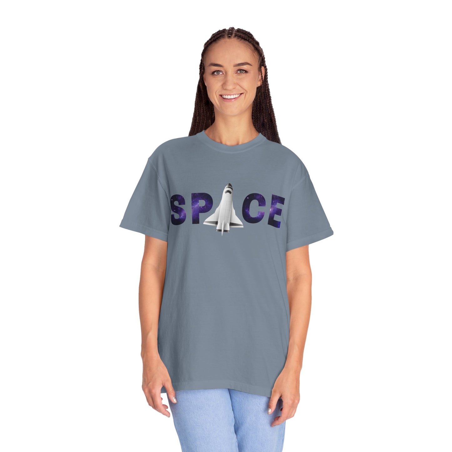 Space Rocket Unisex T-Shirt — Retro Galaxy 'SPACE' Graphic Tee - S&B